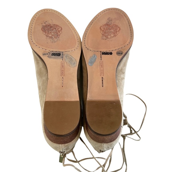 Vince Camuto Rochela Suede Tumbleweed Nude Wedge Sandals Size 10M - Picture 6 of 14